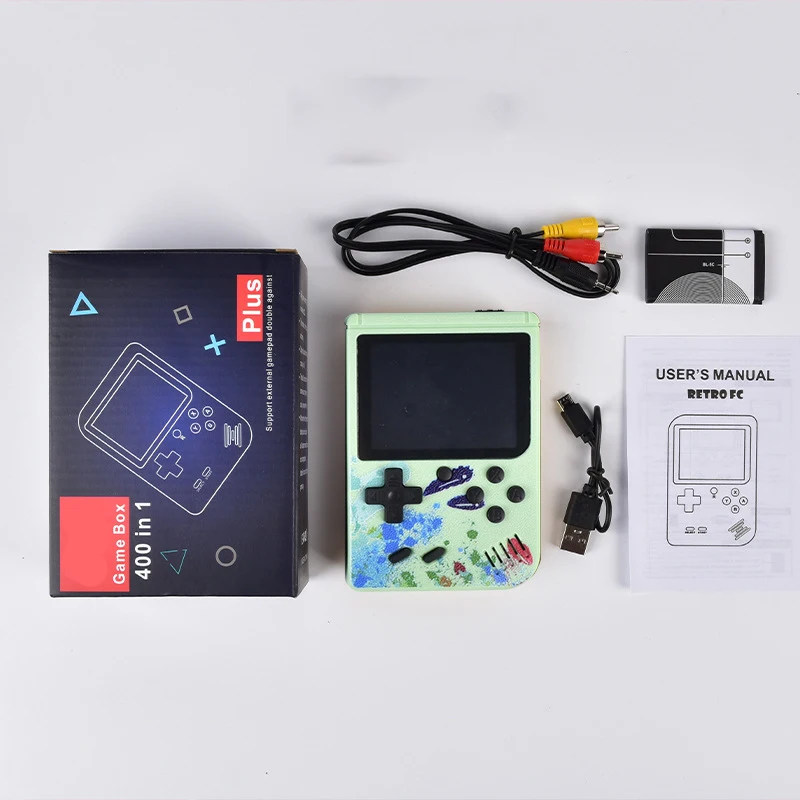 Colorful Retro Portable Mini Handheld Video Game Console 8-Bit 3.0 Inch Color LCD Kids Color Game Player Built-in 400 games