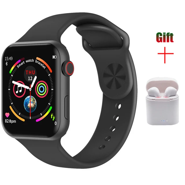 BlackwithWhiteear A5 Max PK IWO8 9 Смарт-часы 1,54 Full Touch фитнес-часы для измерения сердечного ритма водонепроницаемые спортивные наручные часы для измерения артериального давления трекер IOS Android F10 - Цвет: BlackwithWhiteear