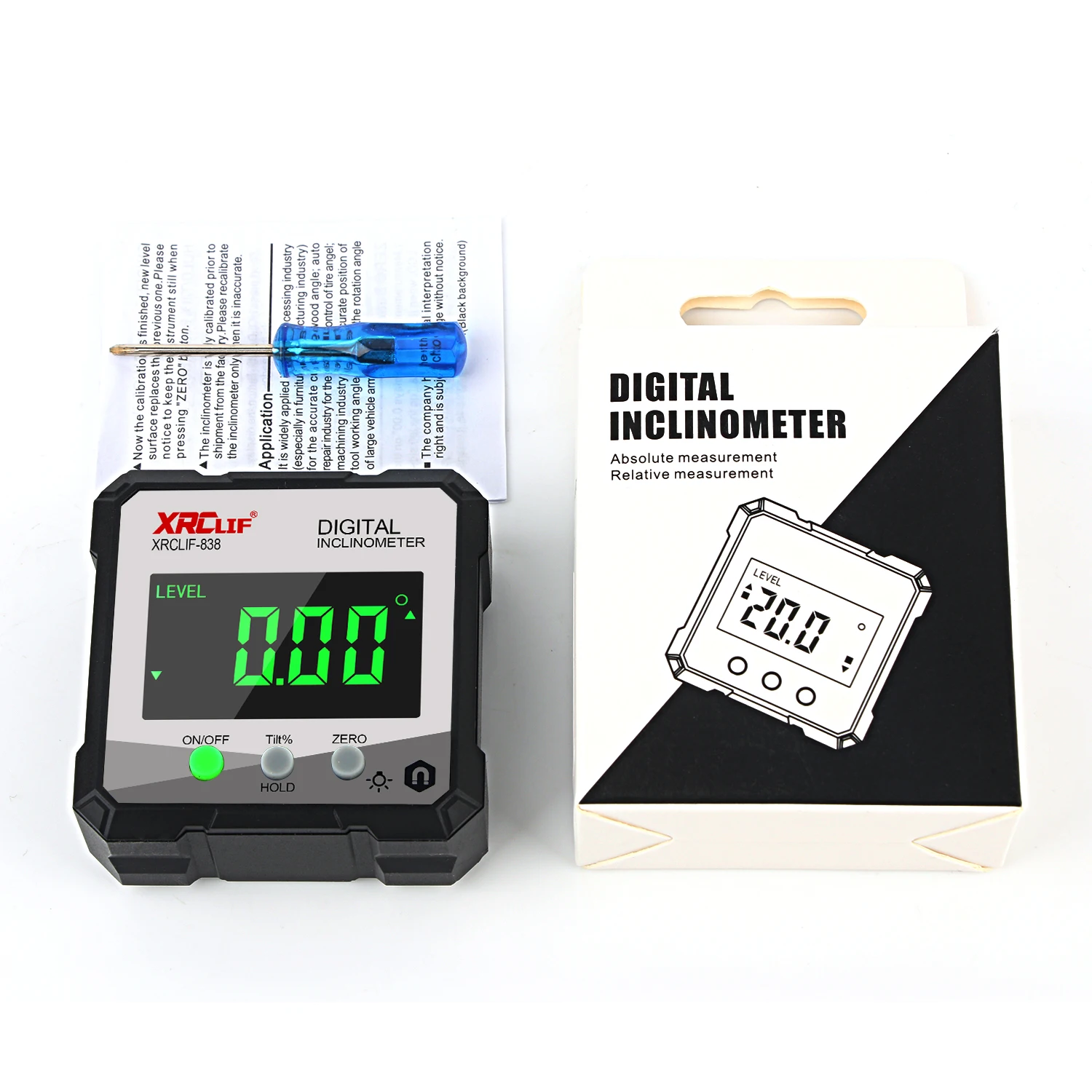 XRCLIF Digital Level Angle Gauge 4X90&deg; Mini Inclinometer Measurement Tools Magnetic Base Electronic Universal Bevel Protractor