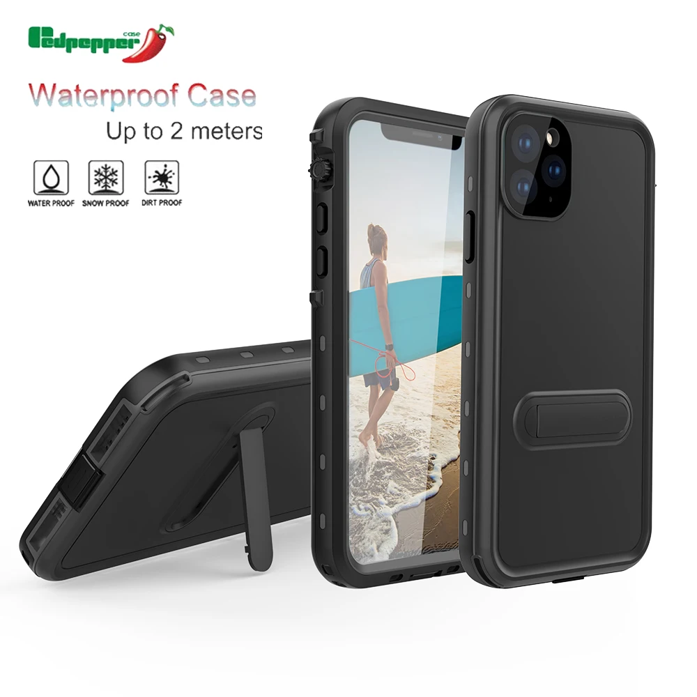 Для Apple iPhone 11 Pro Max/11/11 Redpepper IP68 водонепроницаемый чехол грязезащитный противоударный 6,6 средства ухода за кожей стоп подводный 3 м жесткий чехол - Цвет: Black