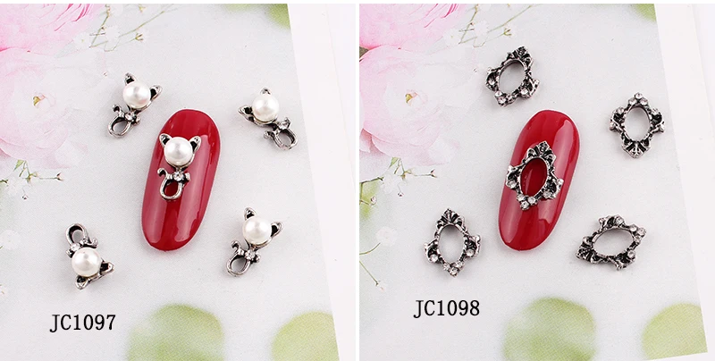 100Pc 3D Nail Art Strass Rhinestones Alloy Nail Charms Retro Geometrical Square Gems Drops Design Jewelry Stones Manicure JC1083