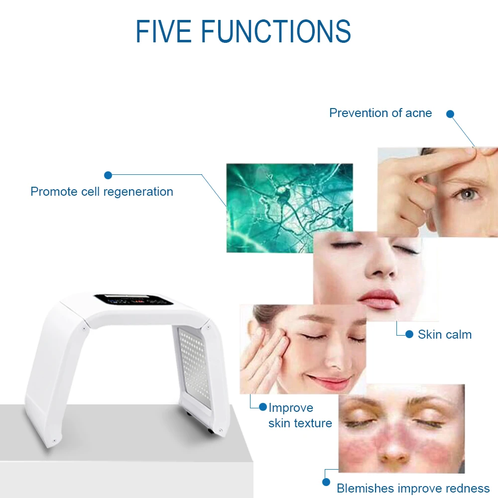  7 Colors PDT Led Mask Facial Light Therapy Skin Rejuvenation Device Spa Acne Remover Anti-Wrinkle R - 4000235509477