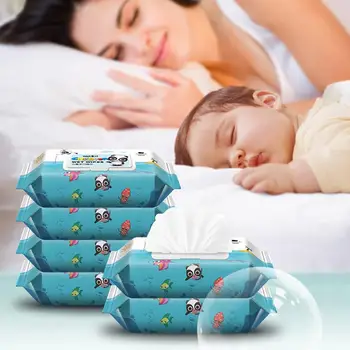 

60 Sheets Portable Disposable Baby Wet Wipes Hand Mouth Cleansing Napkin Tissue It can also be used to clean stains on shoes,