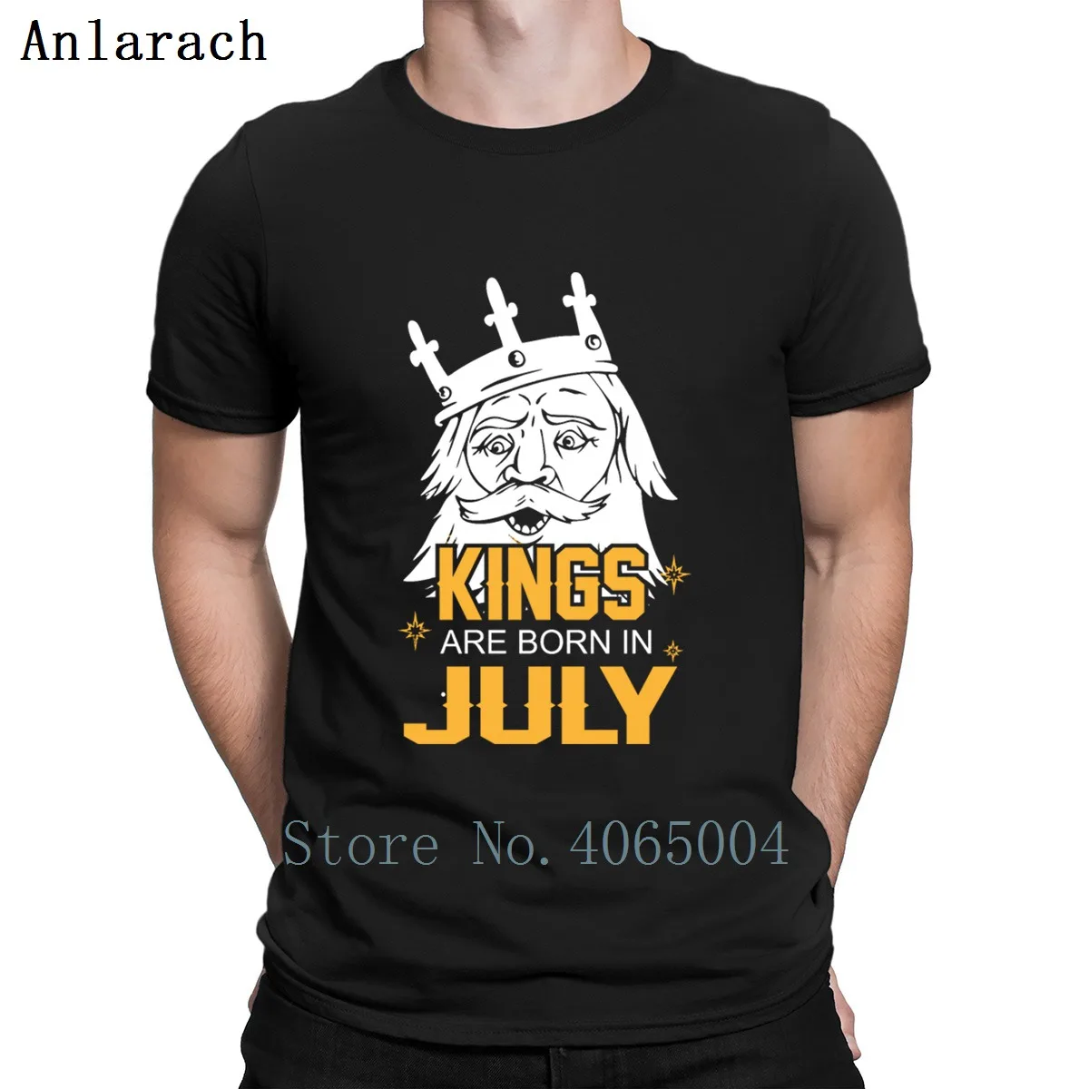 Kings Are Born In July Футболка с принтом интересный тонкий тренд летний Размер S-3xl