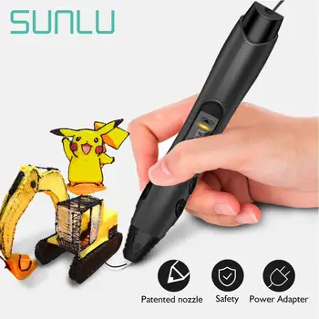 

Hot Sale Black Color 3D Pen Set Newest Box Gift Set Best For Kids & Adult 3D Printing Pen Support ABS/PLA Filament Refills