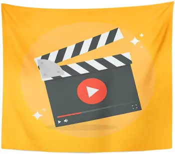 

Clapper Film Production Movie in Flat from The Video Tapestry Home Decor Wall Hanging for Living Room Bedroom Dorm 50x60 inches