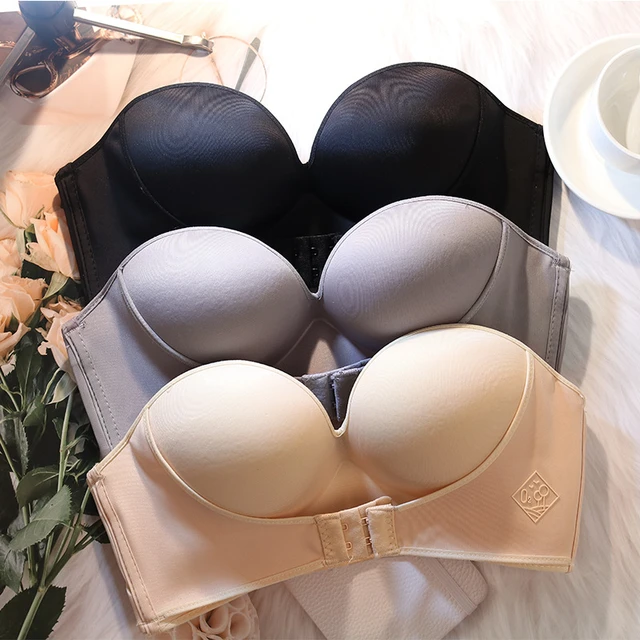 Women Bra Wire Free Sexy Push Up Invisible Bras Front Closure Underwear for  Female Brassiere Strapless Seamless Bralette - AliExpress