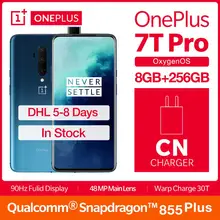 Смартфон OnePlus 7T Pro с глобальной прошивкой, 8 ГБ, 256 ГБ, Восьмиядерный процессор Snapdragon 855 Plus, дисплей 6,67 дюйма, 90 Гц, NFC UFS 3,0, 4085 мА/ч