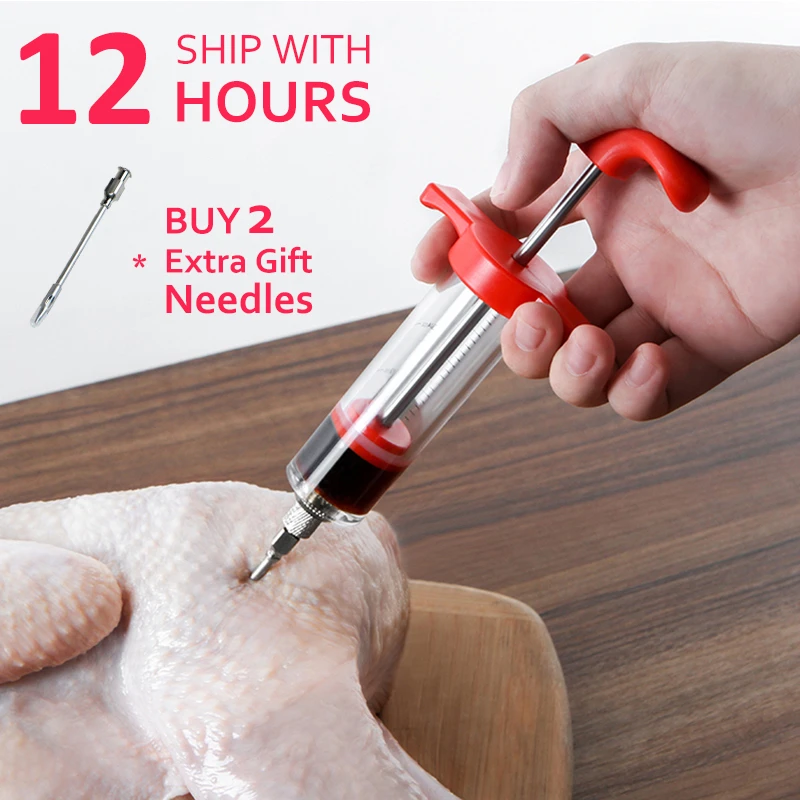 Flavor Needle Turkey Pork Bbq Steak Meat Sauces Syringes Marinades