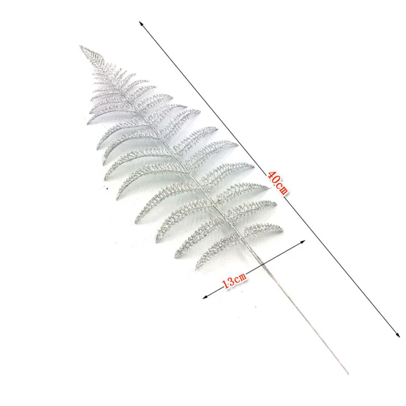 4 шт рождественские искусственные листья Блестящий полый папоротник листовые