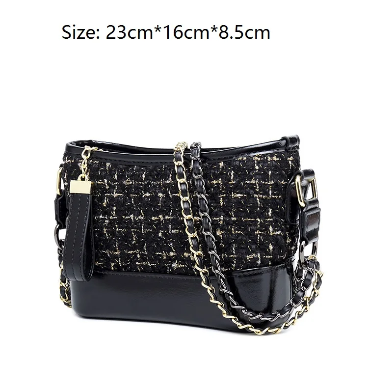 

High quality homeless bag 2019 new small fragrance chain bag ins female bag autumn and winter woolen subbag mailman female bag