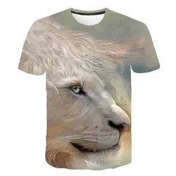 Брендовая 3d футболка рубашка со львом в виде животных Camiseta Мужская 3d футболка Забавные футболки мужская одежда повседневная одежда для