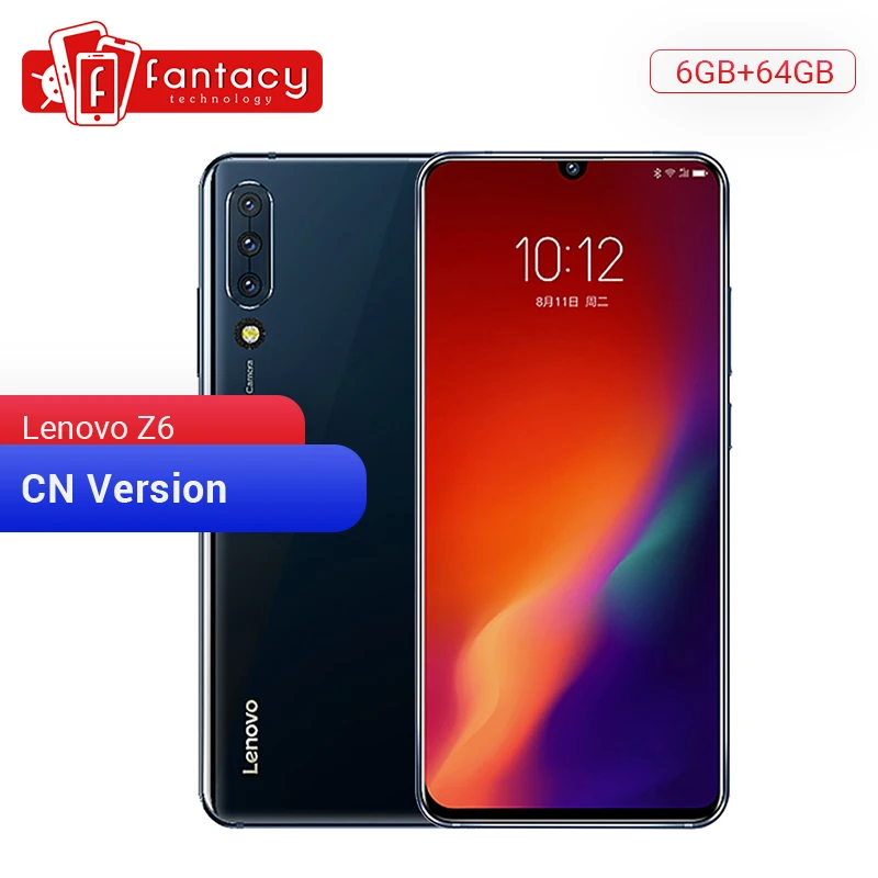 Lenovo Z6 6GB 64GB Snapdragon 730 смартфон Quad камеры 6,39 дюймов OLED в экране отпечатков пальцев 4G LTE