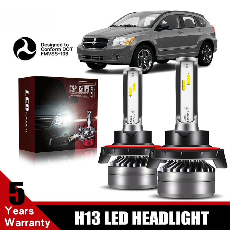 Светодиодный светильник H13 9008 с черным корпусом 2 шт. 60 Вт 6000 К|Передние LED-фары для