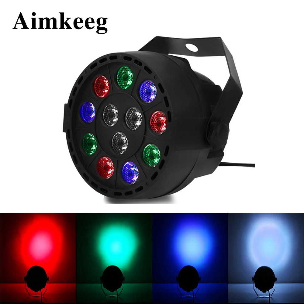 Aimkeeg 12x 3W RGBW светодиодный сценический светильник с DMX512 Par Светильник для диско шар DJ барный проектор вечерние машины украшения