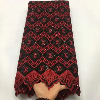 

New arrival African Style Water Soluble Lace Guipure Fabric Purple/Wine/Orange High Quality Free Shipping 5 Yards