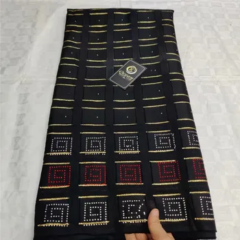 

High Quality Swiss Voile Lace 2019 African Lace Fabric African Cotton Embroidered gold And diamond thread Fabric For Dress 14L08