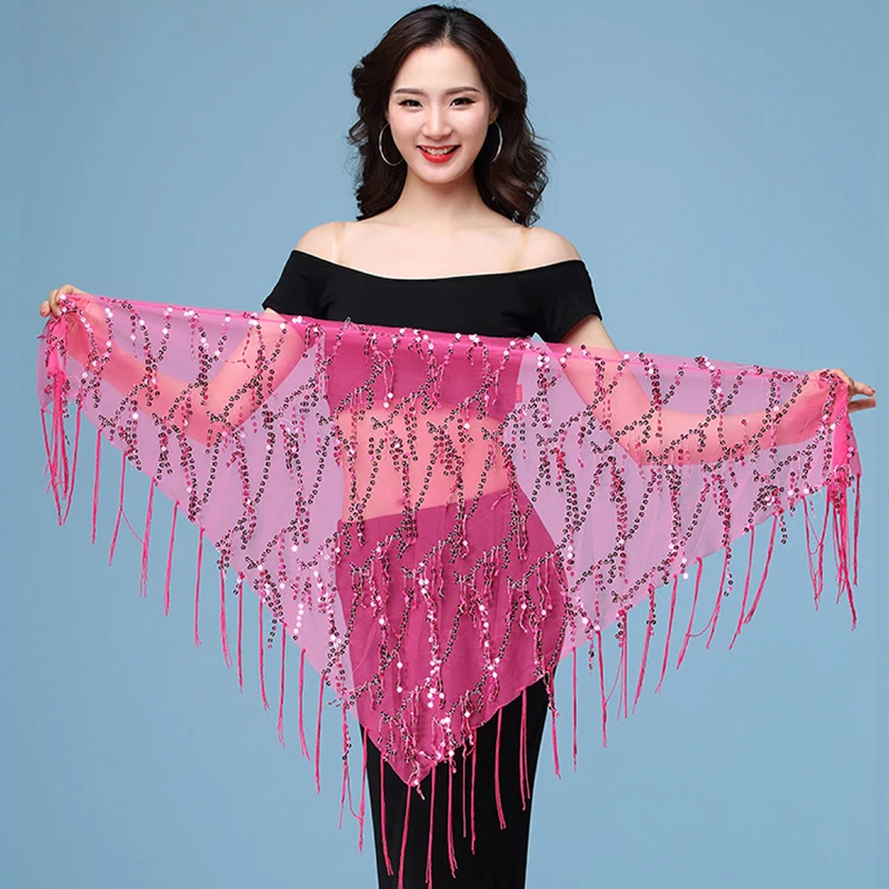 

New Embroidery Bellydance Hip Scarf Tassel Hip Scarves Belly Dance Waist Chain Cheap Belly Dancing Triangle Shawl Belt Wholesale