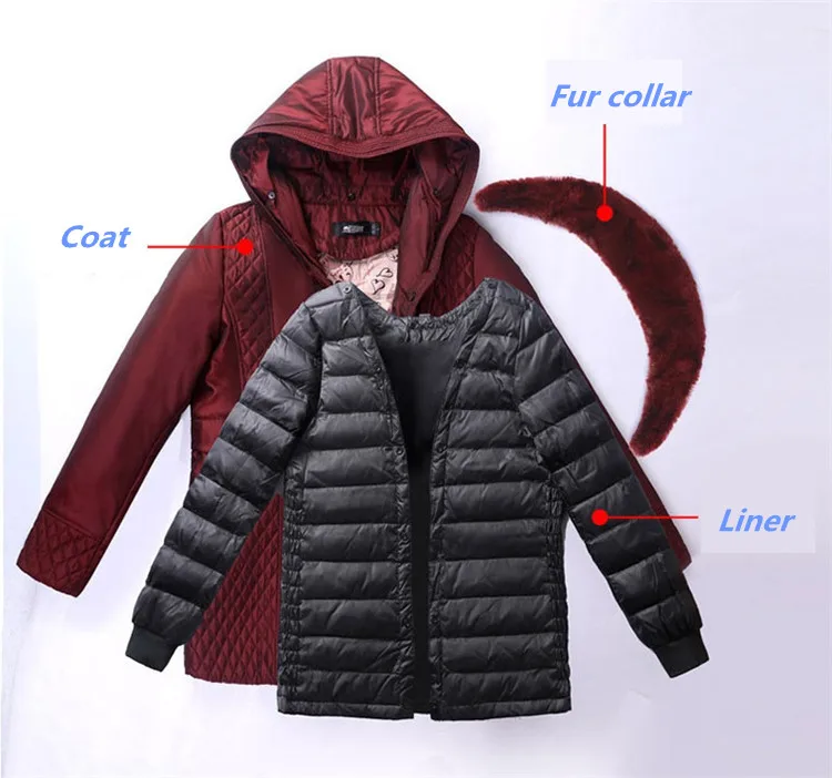 Winter Plus size L-9XL down jacket elderly women thicken white duck down coats fur collar hooded parka female oversize G678