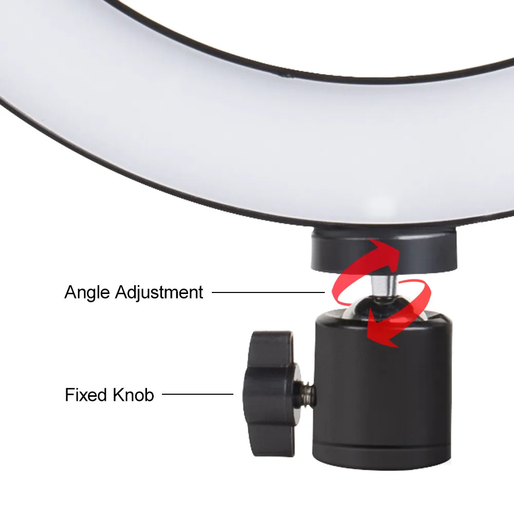 Dimmable светодиодный кольцевой светильник для селфи Youtobe фотография студийный телефон видео с мини-треногой USB Plug Live потоковое кольцо для макияжа лампа