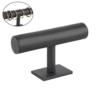 

1 pc Bracelets Rack Display PU Leather Surface T-Shaped Bangle Stand Jewelry Holder for Home Shop