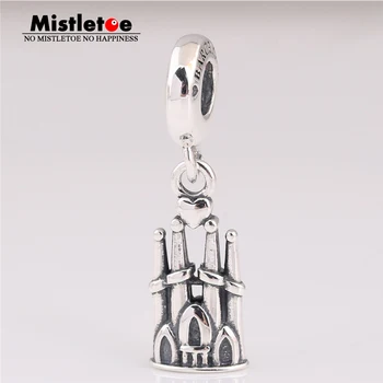 

Mistletoe 925 Sterling Silver Fairytale castle Dangle Charm Have no name European Jewelry