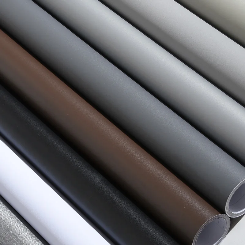 Skup 60cm * 3M stałe Matt Vinyl samoprzylepna tapeta DIY wodoodporna ściana naklejki Home Decor filmy salon kuchnia drzwi plakat