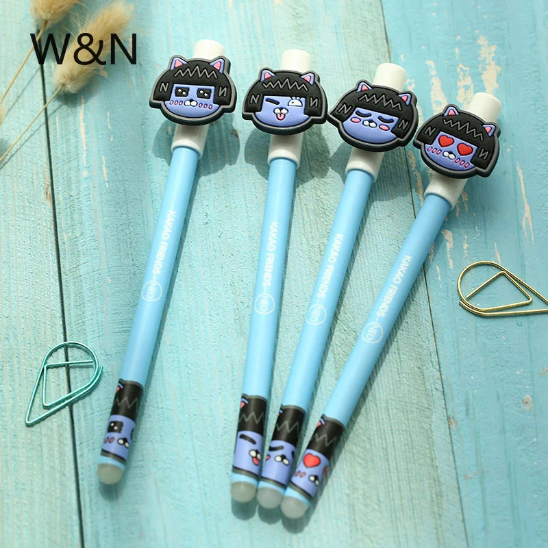 

4PCS/Lots Creative Erasable Pen New 0.5mm Blue Ink Refill-Rods Gel Pen Set Kawaii Student Study Stationery Office School Gift
