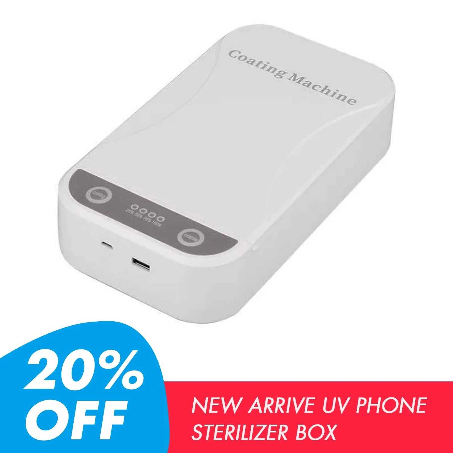 

Portable UV Phone Sterilizer Box Sterilizer Cellphone Toothbrush Sanitizer Disinfection Box with USB Cable Dual UV Lights