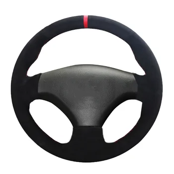 

KUNBABY Leather with Suede Car Steering Wheel Cover for Peugeot 206 2007-2009 Peugeot 207 Citroen C2 Car Accessories