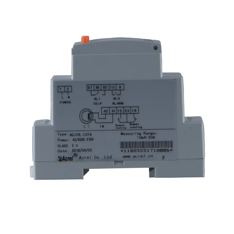 input 30mA-30A earth leakage current protection relay with overcurrent alarm