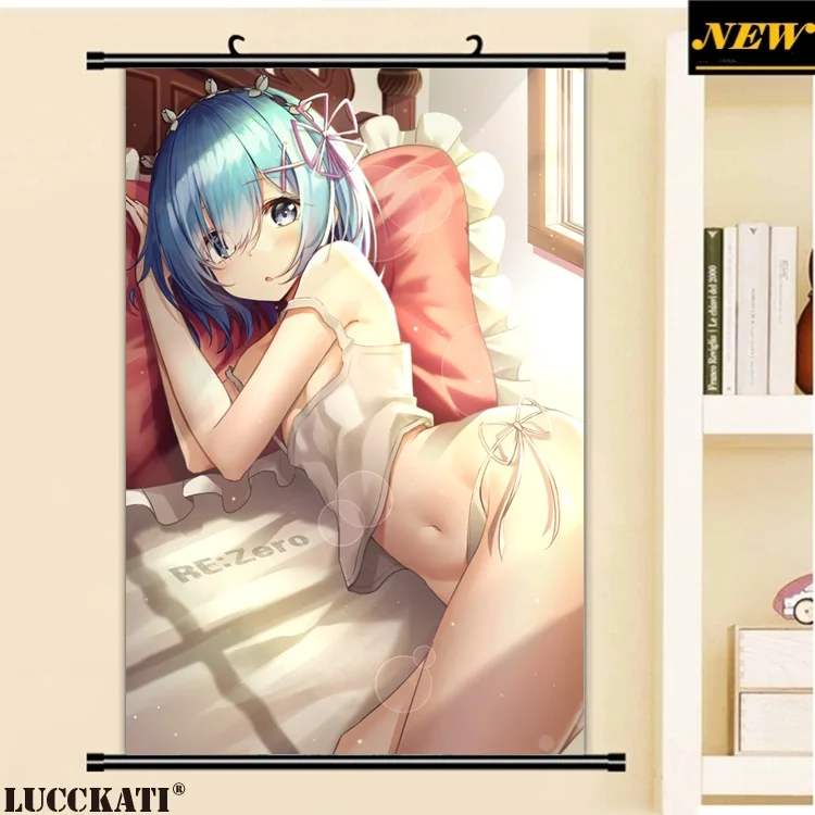 40X60 см Re Zero Re: Zero Hajimeru Isekai Seikatsu Rezero Rem Сексуальная лоли камушки Мультфильм Аниме прокрутки холст живопись плакат - Цвет: P