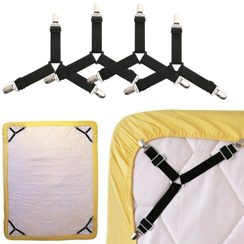 

4PCS/Lot Adjustable Bed Sheet Clips Cover Grippers Holder Mattress Duvet Blanket Fastener Straps Fixing Slip-Resistant Belt