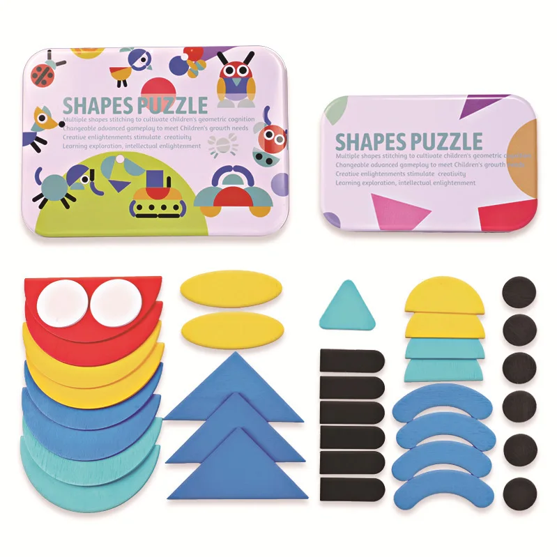Новые разнообразные творческие головоломки Детские деревянные игрушки для головоломка для детей Детские Обучающие Игрушки для раннего развития Монтессори - Цвет: A