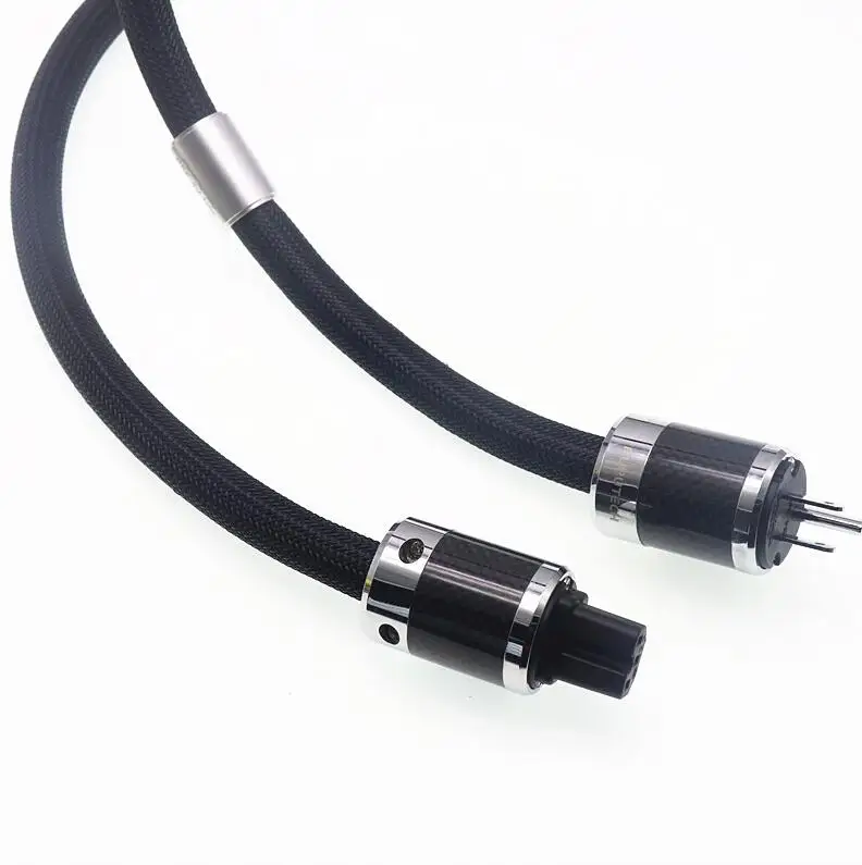 

HIFI Audio Power Cable Furutech Power Cord with US AU EU Plug carbon fiber cable line hifi audio amp cd cable