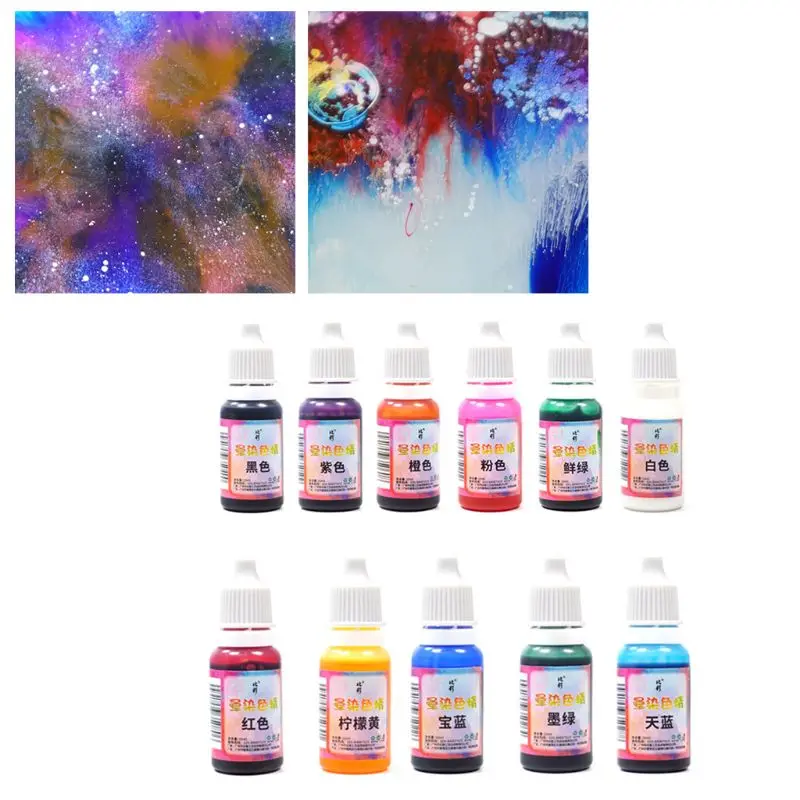 

11 Pcs/set Epoxy Pigment Color Fine Manual DIY Crafts Jewelry Making Dyeing Resin Colorant Blooming Fluid Painting 3D Rendering