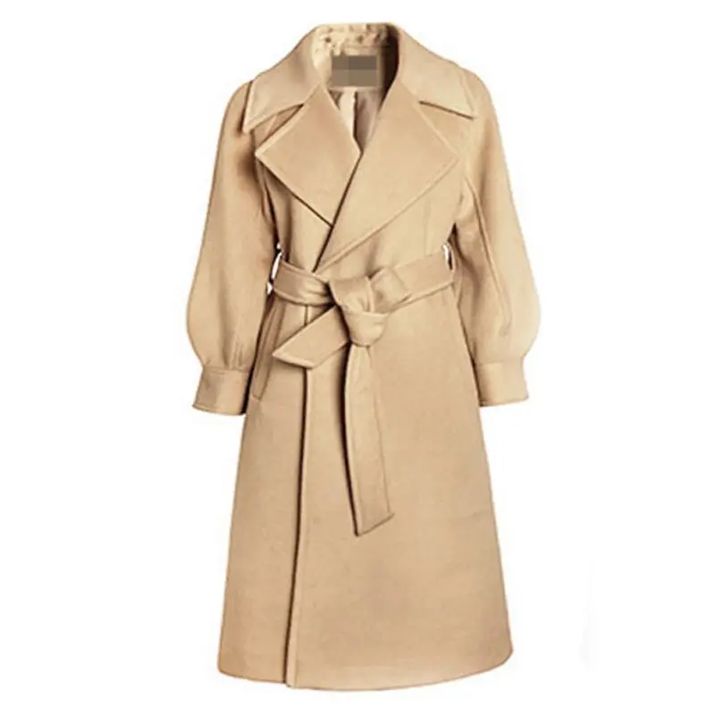Женское модное длинное зимнее пальто, повседневные винтажные куртки с поясом, блейзеры, элегантные офисные женские пальто Rk