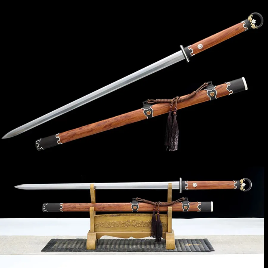 High Quality Lucky KungFu Jian Sword Katana Sharp Damascus Steel Blade XuanWu 