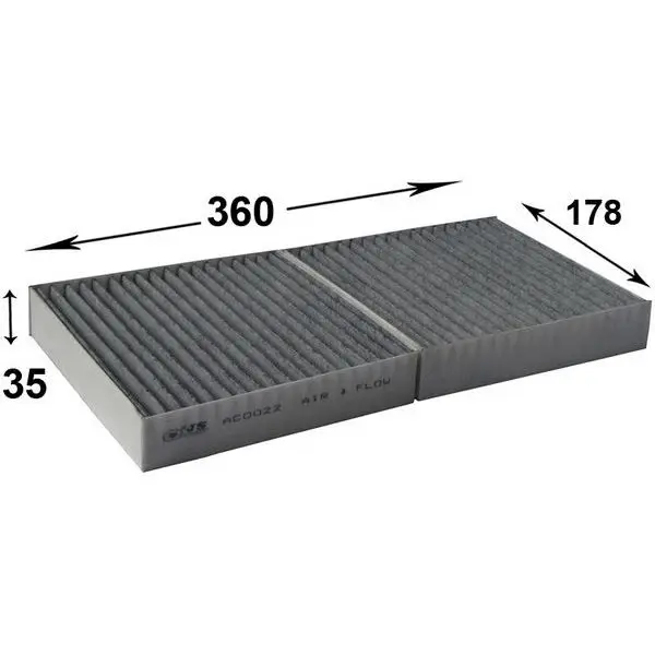 Фильтр салона MB SLK 200-350 угольный JS ASAKASHI AC0022C