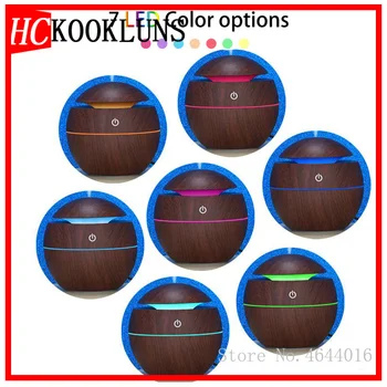 

130ml electric humidifier aroma oil diffuser ultrasonic wood grain air humidifier USB mini mist maker LED light for home office