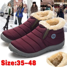 Женские ботинки; зимняя обувь для женщин; ботильоны; водонепроницаемые зимние ботинки унисекс для влюбленных; зимние повседневные ботинки на меху; Botas Mujer; размера плюс 35-48