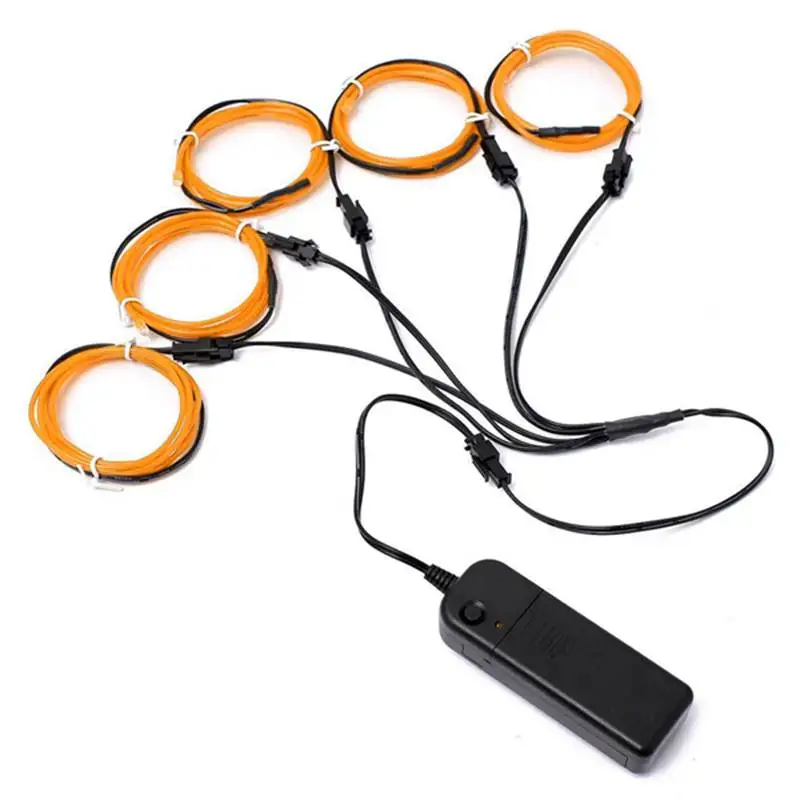 

Top-5x 1m EL Wire EL Cable Neon Lighting Luminous Cord for Christmas Party Rave Parties Halloween Costume + Battery Box, yellow