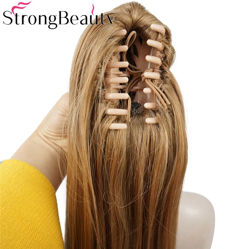 StrongBeauty Синтетические длинные прямые конский хвост клип в/на наращивание волос шиньоны