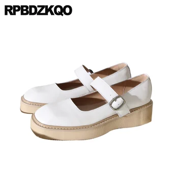 

genuine leather wedge muffin square toe shallow elevator italian mary jane designer shoes women luxury 2019 thick sole china