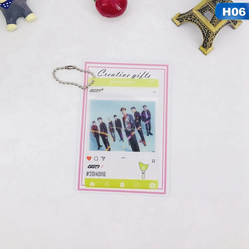 Blackpink Got7 Seventeen фото карты брелок Подвеска прозрачная карточка ПВХ ключ Висячие - Цвет: H06