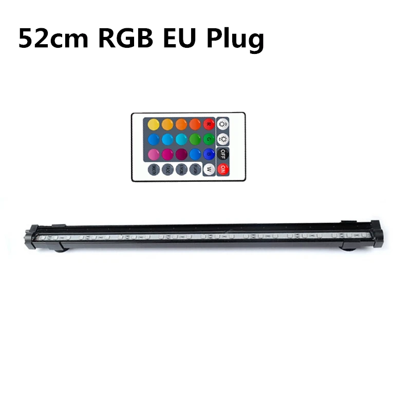 52cm RGB EU Plug Аквариум для рыбок светильник Водонепроницаемый светодиодный пузырьной бар светильник 23/30/45/52 см Декор Светильник ing подводный светильник пульт ДУ с 24 кнопками Управление - Цвет: 52cm RGB EU Plug