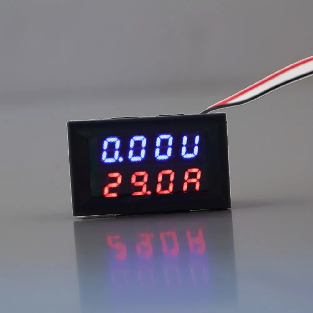 Рождество Tech постоянного тока для детей, на возраст от 0 до 30V 10A Вольтметр Амперметр синий+ красный светодиодный Панель усилитель цифровой вольт переменного тока Датчик измеритель дропшиппинг