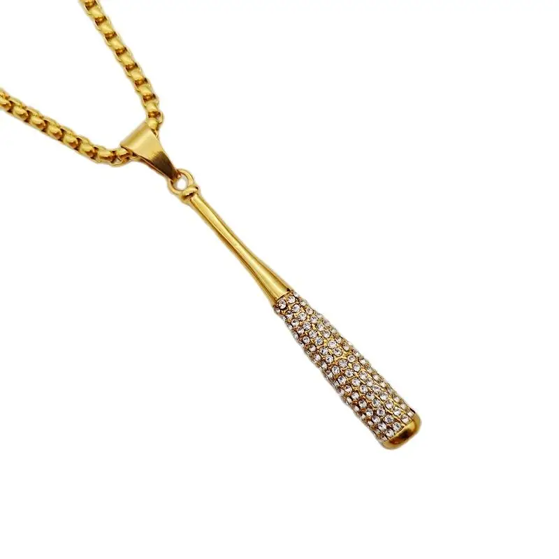 Цепочка с подвеской в виде бейсбольной биты из нержавеющей стали | Украшения и