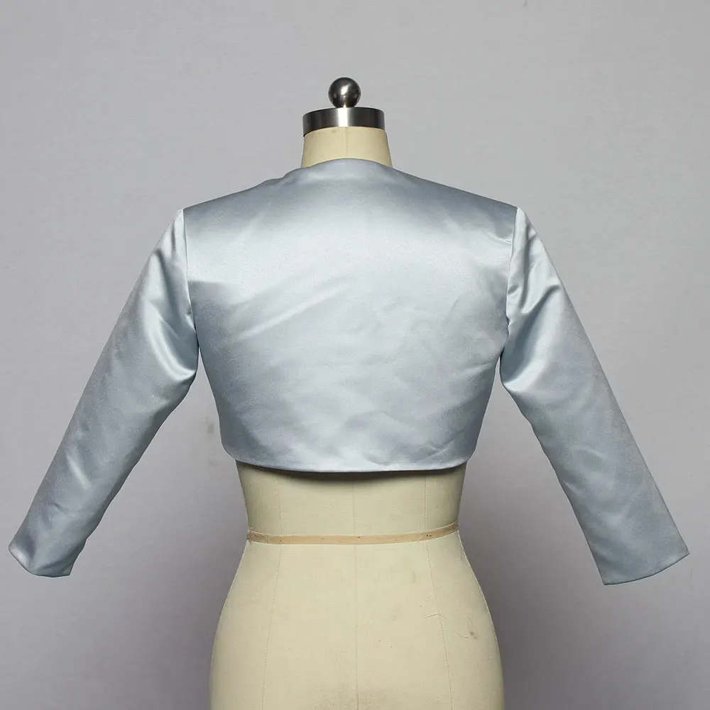 New White/ Ivory Satin Fashion Half Sleeve Wedding Jacket Made Bolero Wedding Accessories Cape Mariage Bridal Wraps
