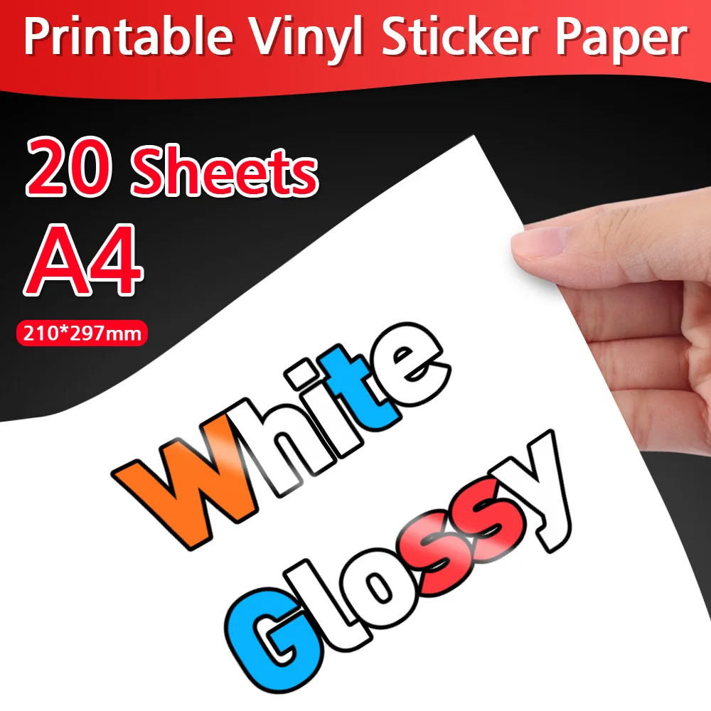 10 Sheets Glossy Vinyl Sticker A4 Paper Printable - 10/20/30/40/50/100  Sheets - Aliexpress